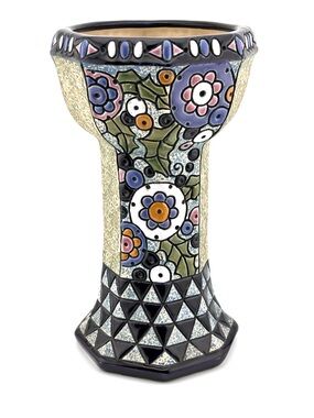 Vintage Art Deco Czechoslovakia Amphora Pottery Vase